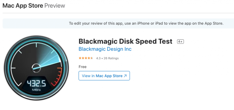 blackmagic disk speed test download without app store